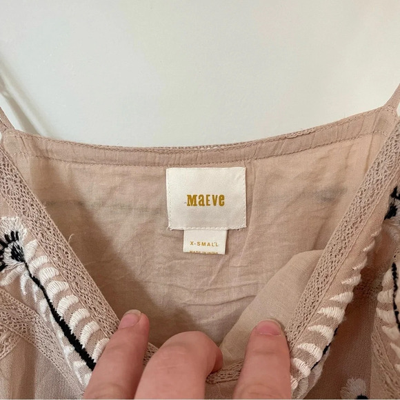 Anthropologie Maeve Embroidered Slip  Dress Extra Small - Picture 8 of 12